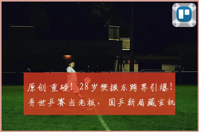 原创 重磅！28岁樊振东跨界引爆！弃世乒赛当老板，国乒新局藏玄机？